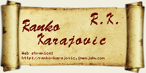 Ranko Karajović vizit kartica